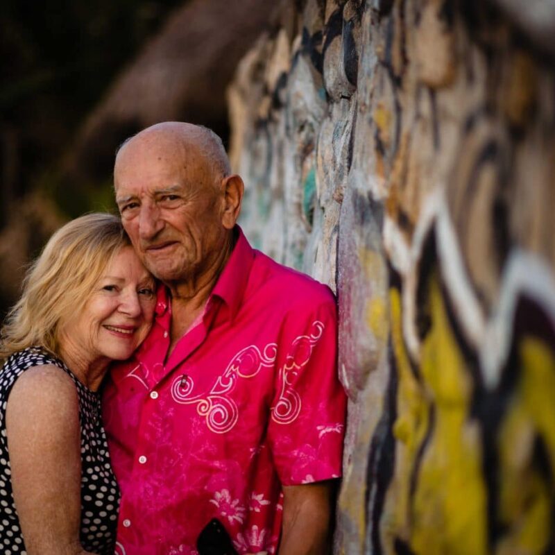 A 59th anniversary story portrait of a couple in love on the beach in mexico