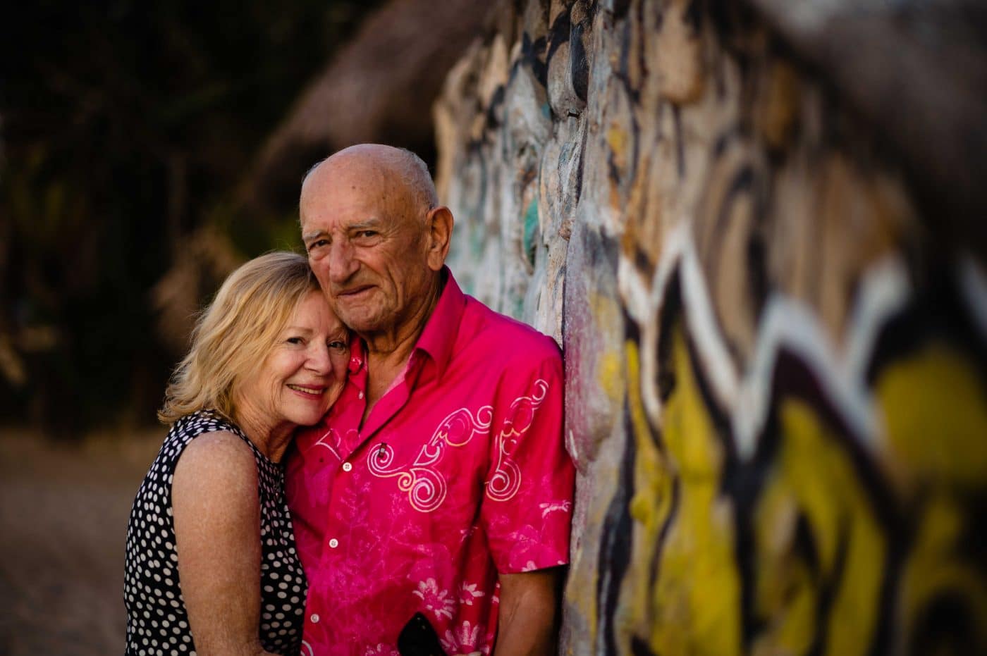 A 59th anniversary story portrait of a couple in love on the beach in mexico