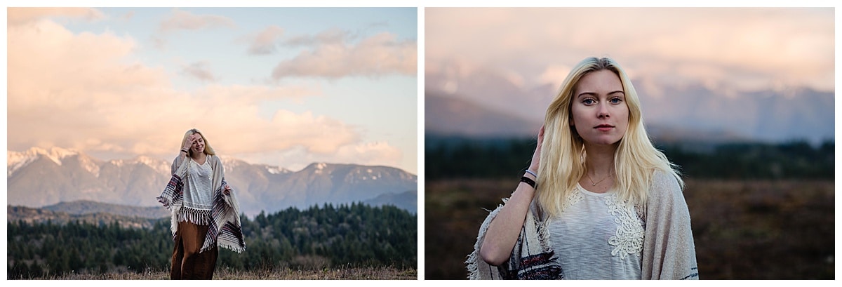 Fresh Air Photography Adventure Elopement Girl walking in the mountains at sunset