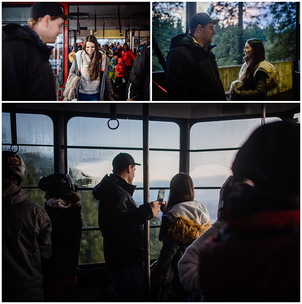 Kayla Reece Engagement Proposal, Kayla and Reece take the gondola up Grouse Mountain