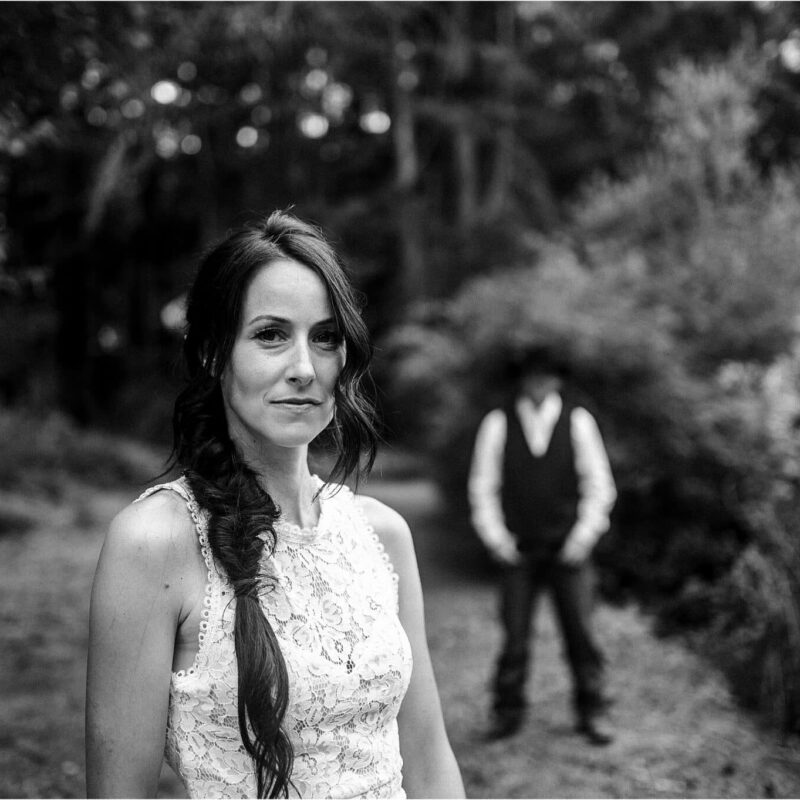 western bride and her groom portrait