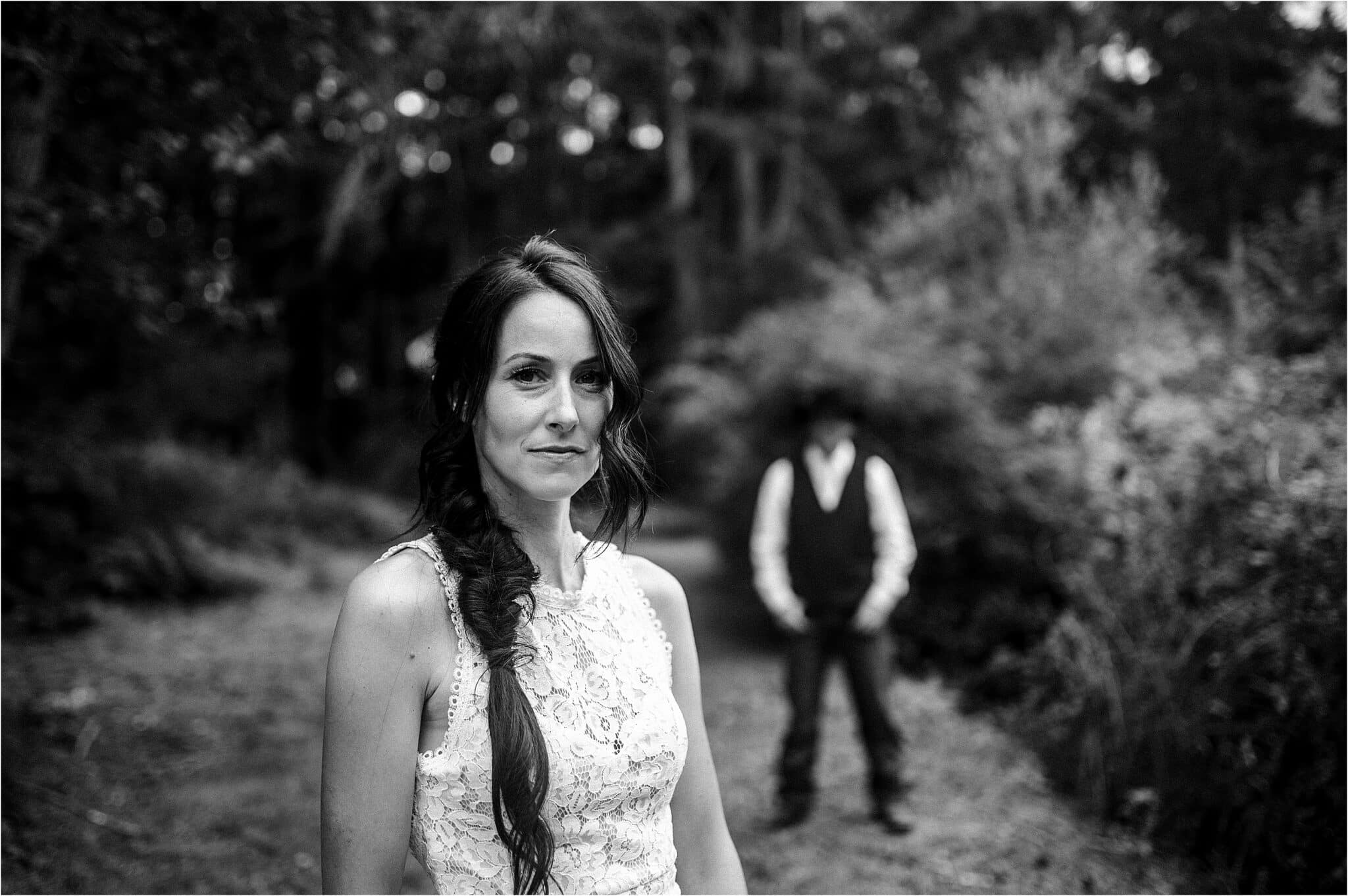 western bride and her groom portrait