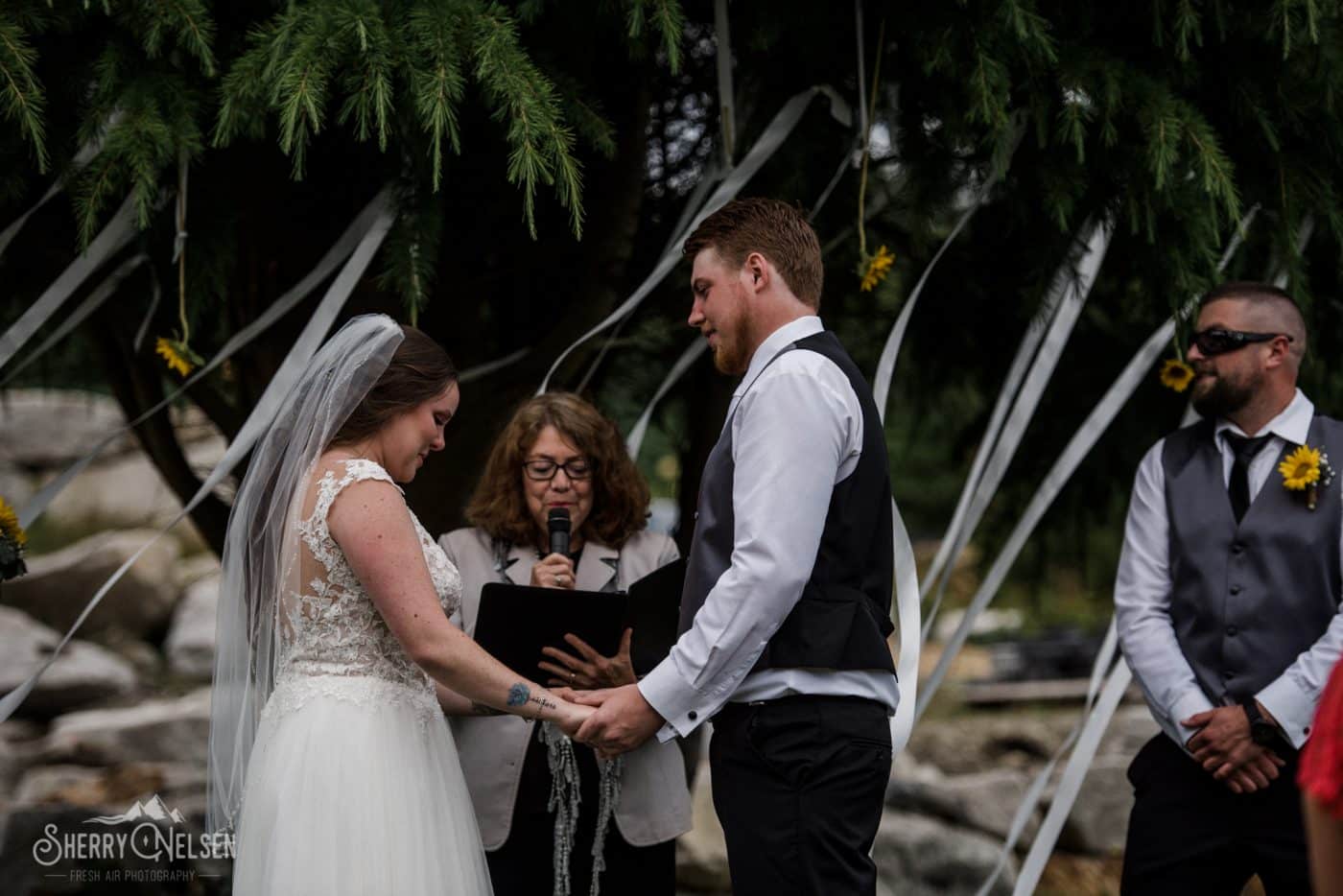 Shane and Shelby say their vows at their Sechelt BC Wedding