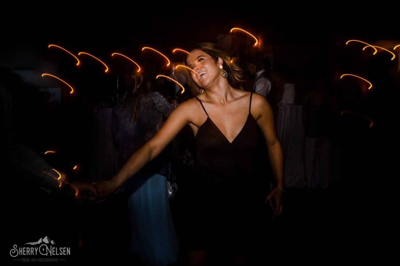 bride's cousin dances at this Sechelt  Wedding