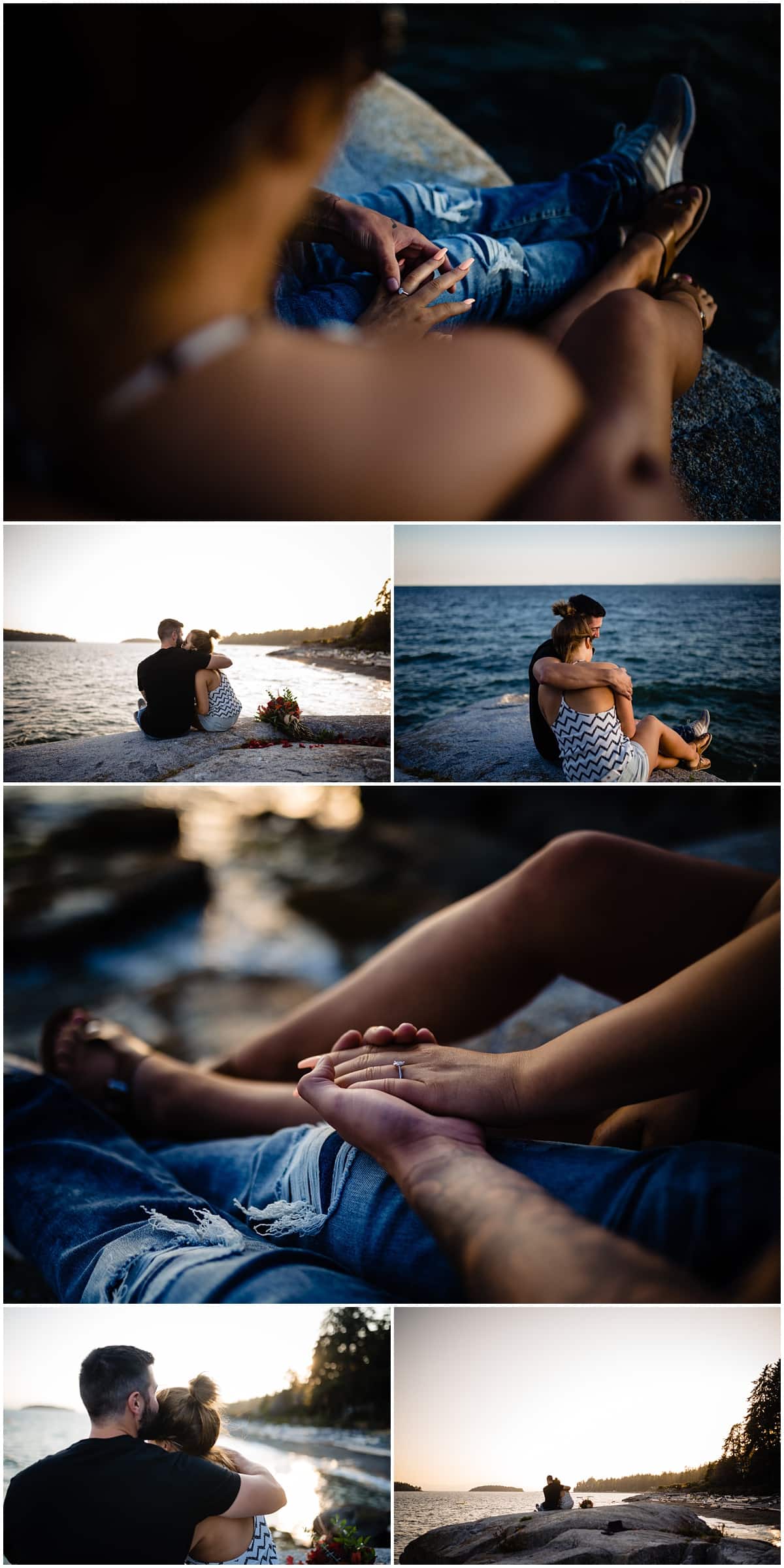 gorgeous seaside proposal in Snicket Park in Sechelt, BC captured by Proposal Photographer Sherry Nelsen of Fresh Air Photography