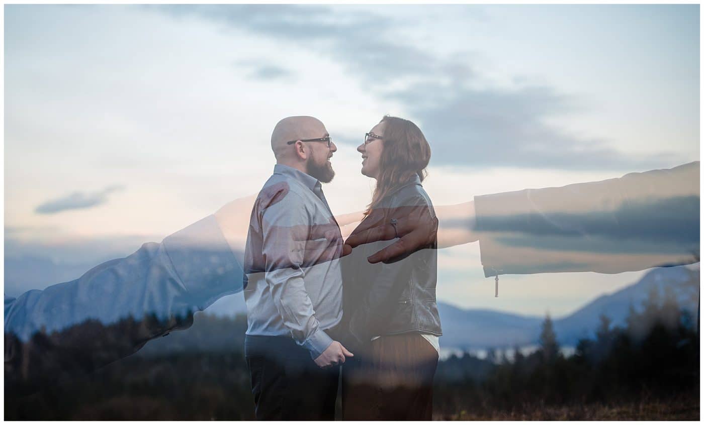 double exposure of couple and their hands touching photo by Sherry NElsen