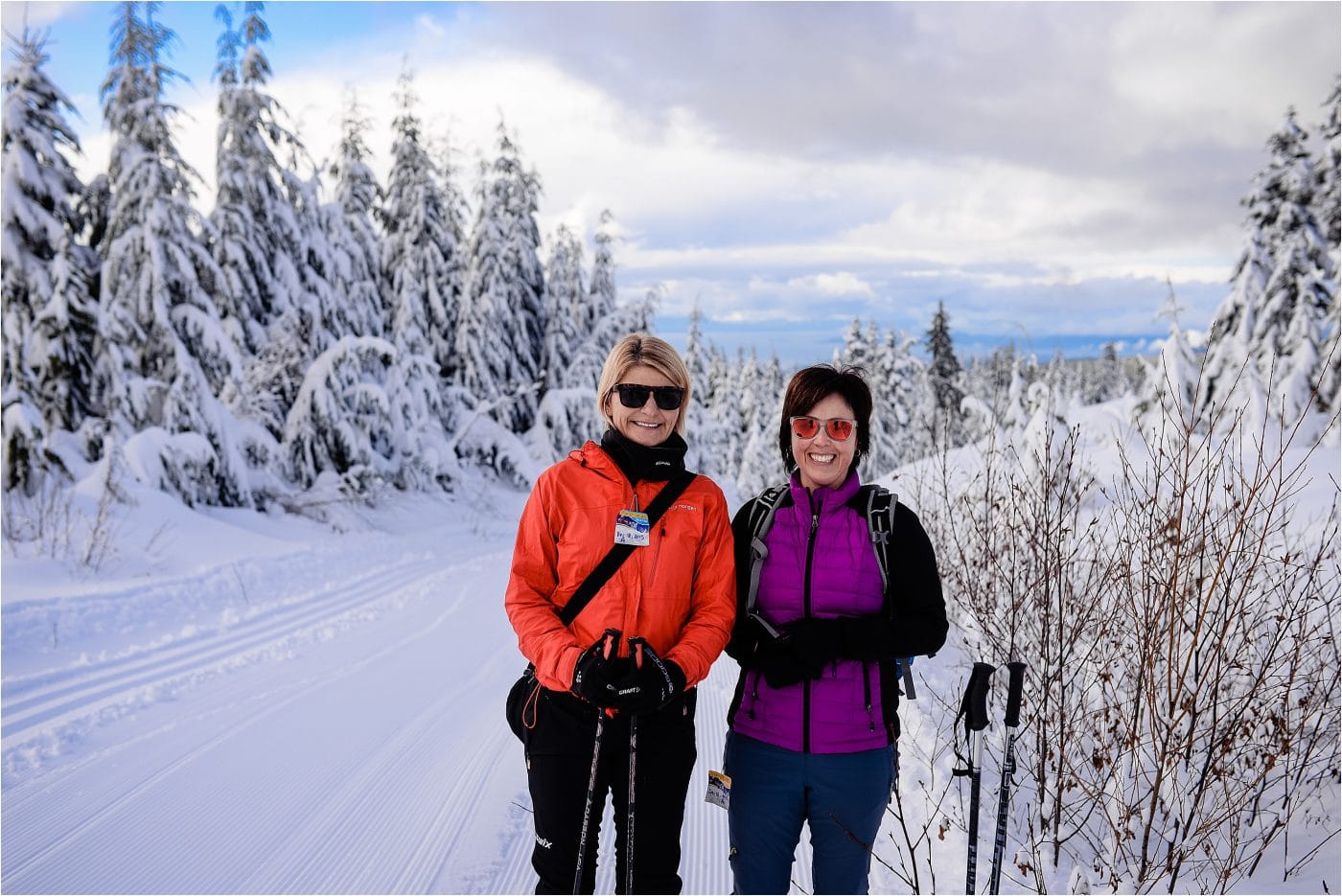 two friends out on a Dakota Ridge snow shoe adventure