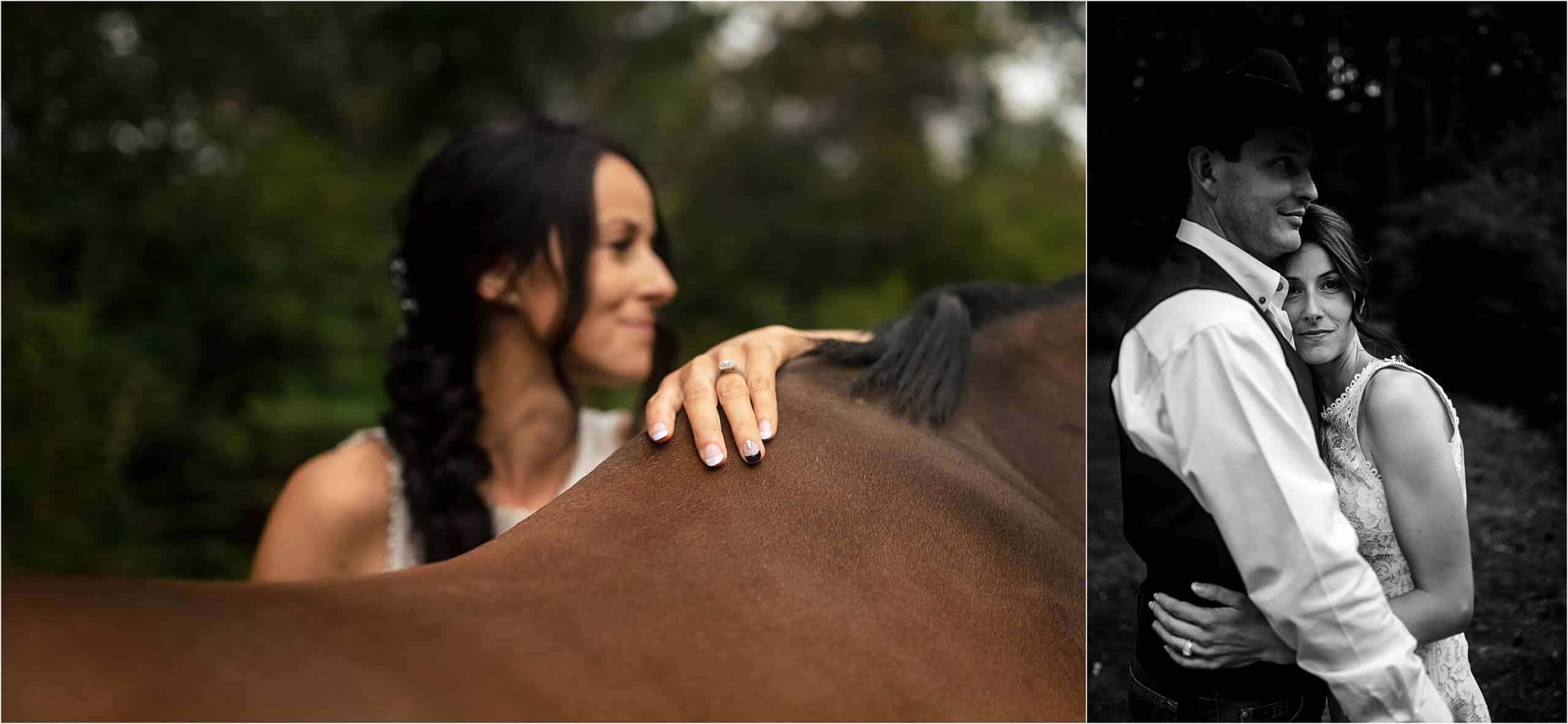 Country Western Wedding BC with horse,